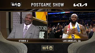 LeBron James Reacts To Breaking Kareem's Scoring Record | NBA on TNT