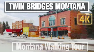 Walking Tour of Twin Bridges, Montana - 4K City Walks - Virtual Travel Walking Treadmill Walk