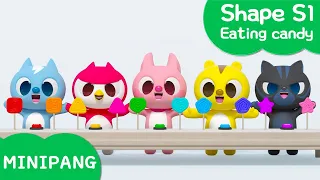 Learn shapes with MINIPANG | shape S1 | Eating candy🍭 | MINIPANG TV 3D Play