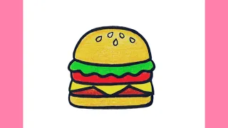 How to Draw a Burger|Burger Drawing Step by Step #art #drawing