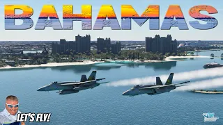 F-18 Dual Formation Over The Atlantis Resort in The Bahamas! Microsoft Flight Simulator MSFS2020