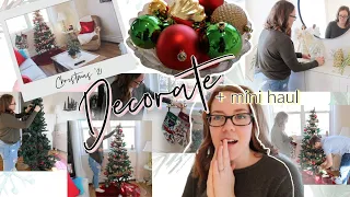 CHRISTMAS DECORATE WITH ME 2021 + mini decor haul | simple & budget-friendly decor & DIY project!!