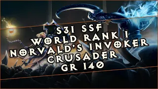 🍀Diablo 3 │ S31 SSF World Rank 1 │ Norvald's Invoker Crusader │ GR 140 [14.39]