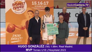 HUGO GONZÁLEZ ('06) 1.98m. Real Madrid. MVP. Todas sus canastas en Torneo Junior L´'Hospitalet 2023