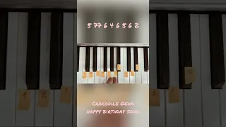 easy to play piano crocodile Gena. happy birthday song.