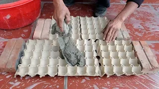 Egg Tray And Cement - How To Make Easy Flower Pots at home for you