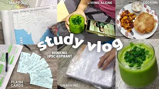 STUDY VLOG | 24🦋📕🌿 | AT HOME DAY IN LIFE OF WORKING UPSC IAS ASPIRANT LIVING ALONE | UPSC STUDY VLOG