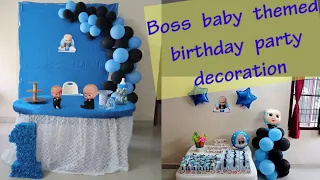 Boss baby themed birthday party decoration| boy baby birthday decoration| diy birthday decoration|