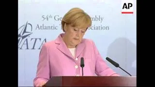 Merkel meets Scheffer on Afghanistan, presser