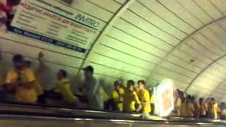 EURO-2012. Kyiv, Ukraine, Swedish fans in metro