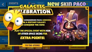Zooba new Galactic Conqueror Paco skin or solo gameplay and collect rewards and events tickets