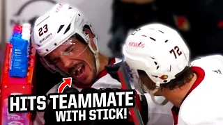 Slashed teammate in the face with broken stick, a breakdown