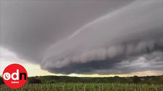 Ominous cloud rolls over Bordeaux in France