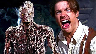 Brendan Fraser le grita y dispara a la Momia