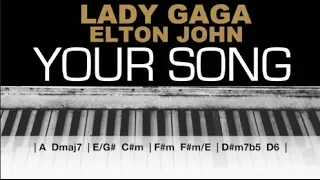 Lady Gaga - Your Song 2018 Elton John Karaoke Chords Instrumental Acoustic Piano Cover Lyrics