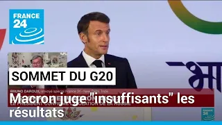 Emmanuel Macron juge "insuffisants" les résultats du sommet du G20 • FRANCE 24