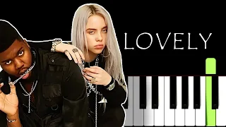 Lovely EASY BEGINNER Piano Tutorial | Billie Eilish X Khalid