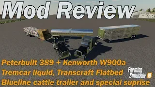 Farming Simulator 19 - Mod Review - Peterbult + Kenworth Semi and american trailers