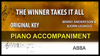 The Winner Takes it All KARAOKE piano  ABBA Original key