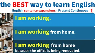 English listening and speaking exercises: 3000 English Sentence expansion, Present Continuous part 1