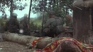 Search operation Thayer II of Vietcong, US soldiers of 1st Air Cavalry Division s...HD Stock Footage