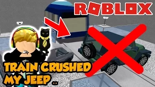 SPEEDING TRAIN CRUSHED MY JEEP in ROBLOX | Car Crushers