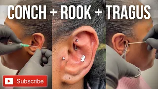 Ear Piercing ideas! Conch, Rook and Tragus Piercings #piercing #tiktok