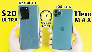 One UI 3.1 vs iOS 14.6 - Samsung Galaxy S20 Ultra 5G vs iPhone 11 Pro Max SPEED TEST in 2021