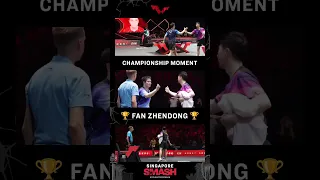 Fan Zhendong's moment of victory! #SingaporeSmash #Shorts