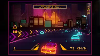 PalmRide - Experiment - Pseudo 3D retro Synthwave racing game