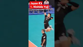 Japanese international volleyball player 1. Nishida Yuji Japan 🇯🇵