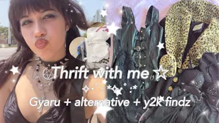 thrift with me ✩ gyaru + alternative + y2k findz + try on !