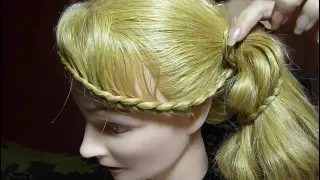 Необычное плетение по хвосту "Колокольчик"/round ponytail braid