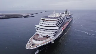 Holland America Line cruise ship Rotterdam drone view