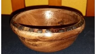 Epic Level Woodworking #3: Walnut Bowl with Stone Inlay