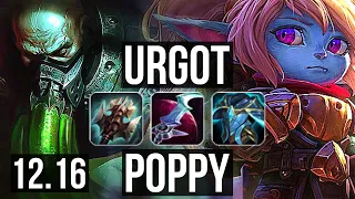 URGOT vs POPPY (TOP) | 7 solo kills, Legendary, 600+ games, 11/2/2 | KR Diamond | 12.16