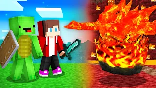 JJ And Mikey ESCAPE from SCARY FIRE MUTANT in Minecraft Maizen
