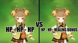 Yaoyao HP VS Healing bonus Artifacts - Yaoyao Heal Potential - Genshin impact
