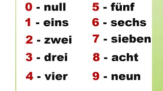 Niemiecki: Liczby - Zahlen  0 - 20