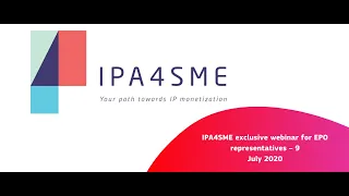 IPA4SME exclusive webinar for EPO representatives – 9 July 2020