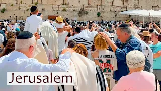 Prayer for Peace at Home. Passover Priestly Blessing Takes Place at Western Wall in Jerusalem