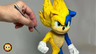 I made Super Sonic using Clay  - Excalibur Sonic / Super Sonic  ｜Clay Art