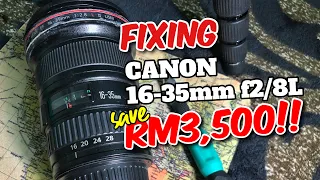 PUNCA ROSAK & CARA BAIKI Lens Canon EF 16-35mm f/2.8L USM (3 skru penting!)
