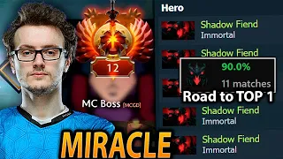 MIRACLE is CLIMBING MMR with Shadow Fiend GOD Road to TOP 1 Rank