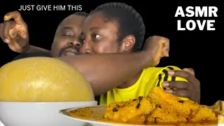 “OMG”😳 “MY NEW HUSBAND” FUFU WITH COCOYAM SOUP MUKBANG 😋 “STRONG” COW MEAT | AFRICAN FOOD MUKBANG