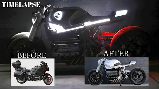 Custom BMW K Bike Motorcycle Build | TRON Retro Cafe Racer | Timelapse K1100 K100 Flying Brick