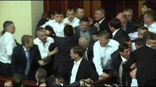 Raw: Brawl Over Vote in Ukraine Parliament