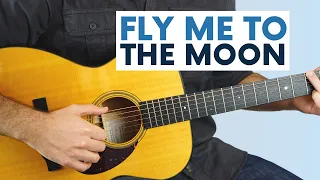 Fly Me To The Moon (Frank Sinatra) - Beginner Level Fingerstyle Guitar Lesson