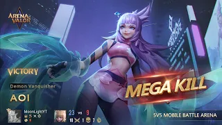 Aoi Pro Gameplay | Totally Deserved Mega Kill With This Pro Build | Arena of Valor Liên Quân mobile