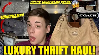 Coach and Longchamp Bag Thrift Haul! +Vintage Prada Sunglasses?